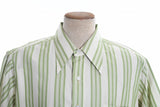 Vintage 1970s Green Striped Short Sleeve Button Down Shirt  | 17.5 2XL | Van Heusen