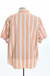 Vintage 1970s Orange Striped Short Sleeve Button Down Shirt  | 17.5 2XL | Van Heusen