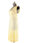 vintage 40s yellow striped sleeveless Lorraine Nightgown side view
