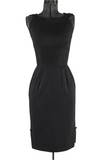 vintage 60s black pinup Alfred shaheen little black sleeveless dress front