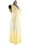 vintage 40s yellow striped sleeveless Lorraine Nightgown right side