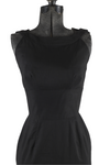 vintage 60s black pinup Alfred shaheen little black sleeveless dress  front bodice details