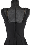vintage 60s black pinup Alfred shaheen little black sleeveless dress back bodice close up