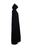 Vintage 1930s Black Velvet Witchy Hooded Opera Cloak   |   XS Small