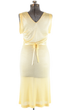 vintage 40s yellow striped sleeveless Lorraine Nightgown back view