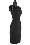 vintage 60s black pinup Alfred shaheen little black sleeveless dress right side