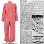 Vintage 1940s - 50s Rare Red Denim Jacket Dungaree Jeans Workwear Set  | Large | by Fleischman's Apparel City