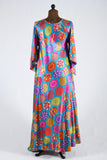 Vintage 1960s 1970s Psychedelic Hostess Dress   |   Large