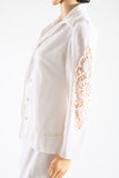 Vintage 1960s Early 1970s 3 piece White Floral Lace Cutout Pants Set  |   Small Medium  |   by Mel Warsaw for Miss Jane Miami