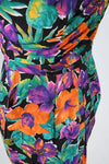 Vintage 1980s Tropical Print Strapless Dress by Moda Int'l | Size Medium