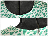 Vintage 1970s Green White Raindrops Pattern Sleeveless Jumpsuit   |   Medium Large