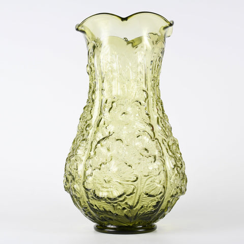 vintage 1960s imperial glass poppy show green vase