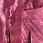 Vintage 1980s Pink Lamé Off Shoulder Ruffle Maxi Dress  | Size Small  | by J Reynolds Designs Atlanta