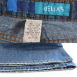 Vintage Y2K Low Rise Patch Flare Blue Jeans   |  Small  |  by Delias