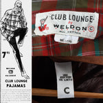 Vintage 1950s Plaid Red Brown Mens Lounge Pajama Set | Large Long |  by Weldon