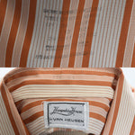 Vintage 1970s Orange Striped Short Sleeve Button Down Shirt  | 17.5 2XL | Van Heusen