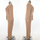 Vintage 1970s Tan 4 Piece Wide Lapel Pants Suit Set | Large | by Koret of California