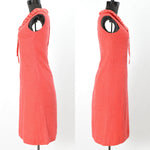 Vintage 1960s Pink Polka Dot Sleeveless Midi Dress  | XXS - XS