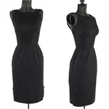 vintage 60s black pinup Alfred shaheen little black sleeveless dress 