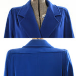 Vintage 1990s Blue Double Breasted Wool Long Coat | Size XL | by GJG Originals