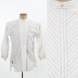 antique 1800s mens white and brown striped patter square pullover shirt