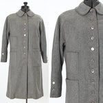 vintage 1950s heather gray wool patch pocket coat by town and country